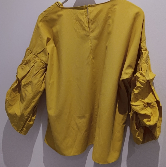 Yellow Ruffle Sleeve Top - Picture 2 of 5